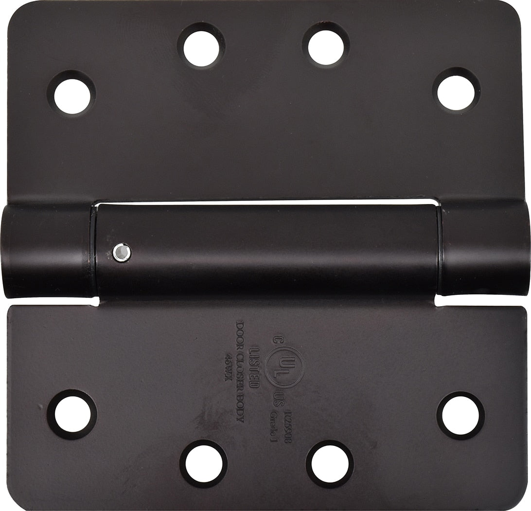Everbilt 4 in. Oil-Rubbed Bronze Adjustable Spring Door Hinge, 5/8 in. Radius