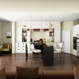 FUFU&GAGA Black Mdf Base with Mdf Top Kitchen Cart (16-in x 90.4-in x 32.7-in)