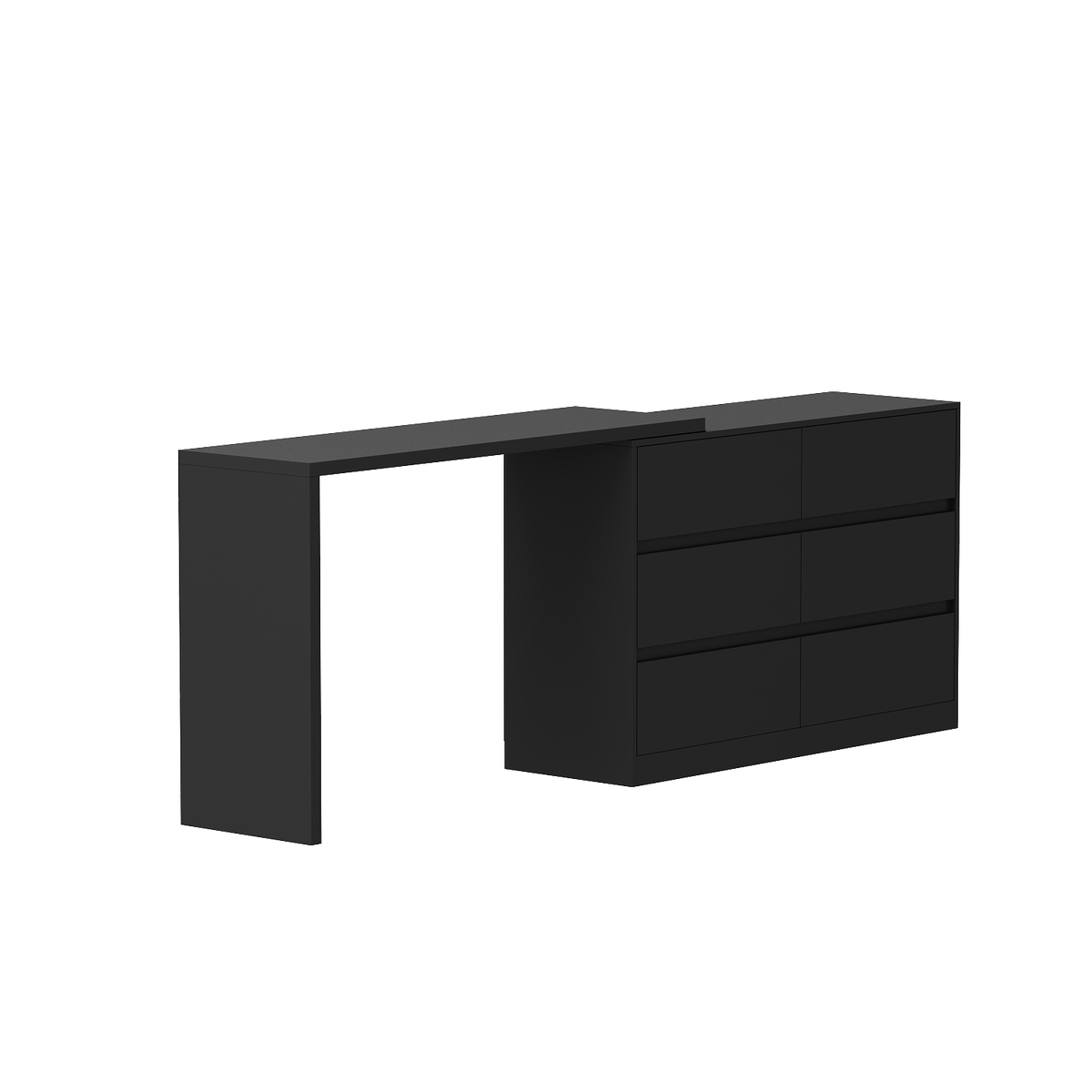 FUFU&GAGA Black Mdf Base with Mdf Top Kitchen Cart (16-in x 90.4-in x 32.7-in)