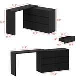 FUFU&GAGA Black Mdf Base with Mdf Top Kitchen Cart (16-in x 90.4-in x 32.7-in)