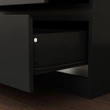 FUFU&GAGA Black Mdf Base with Mdf Top Kitchen Cart (16-in x 90.4-in x 32.7-in)