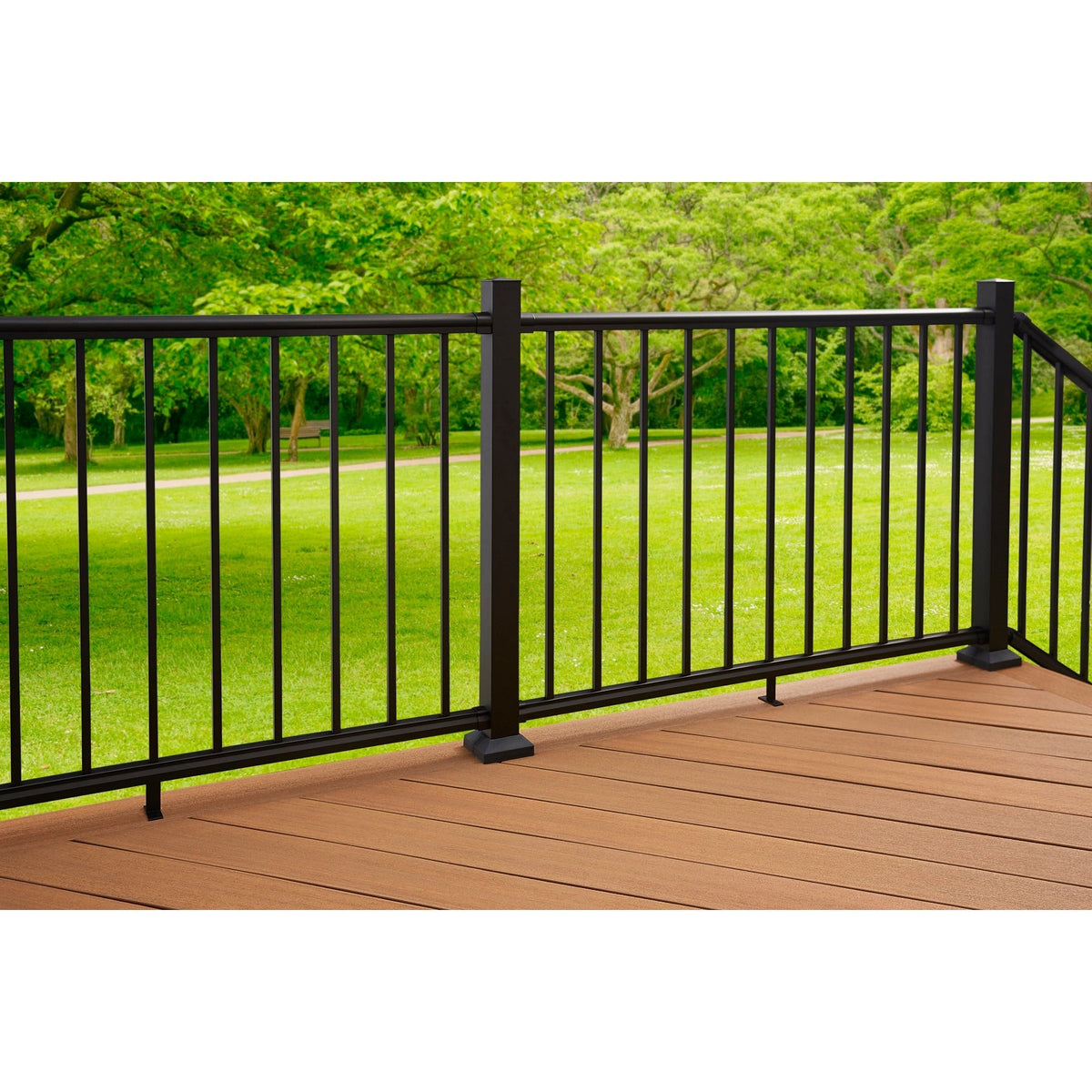 Fiberon CitySide Matte Black Aluminum Deck Line Post