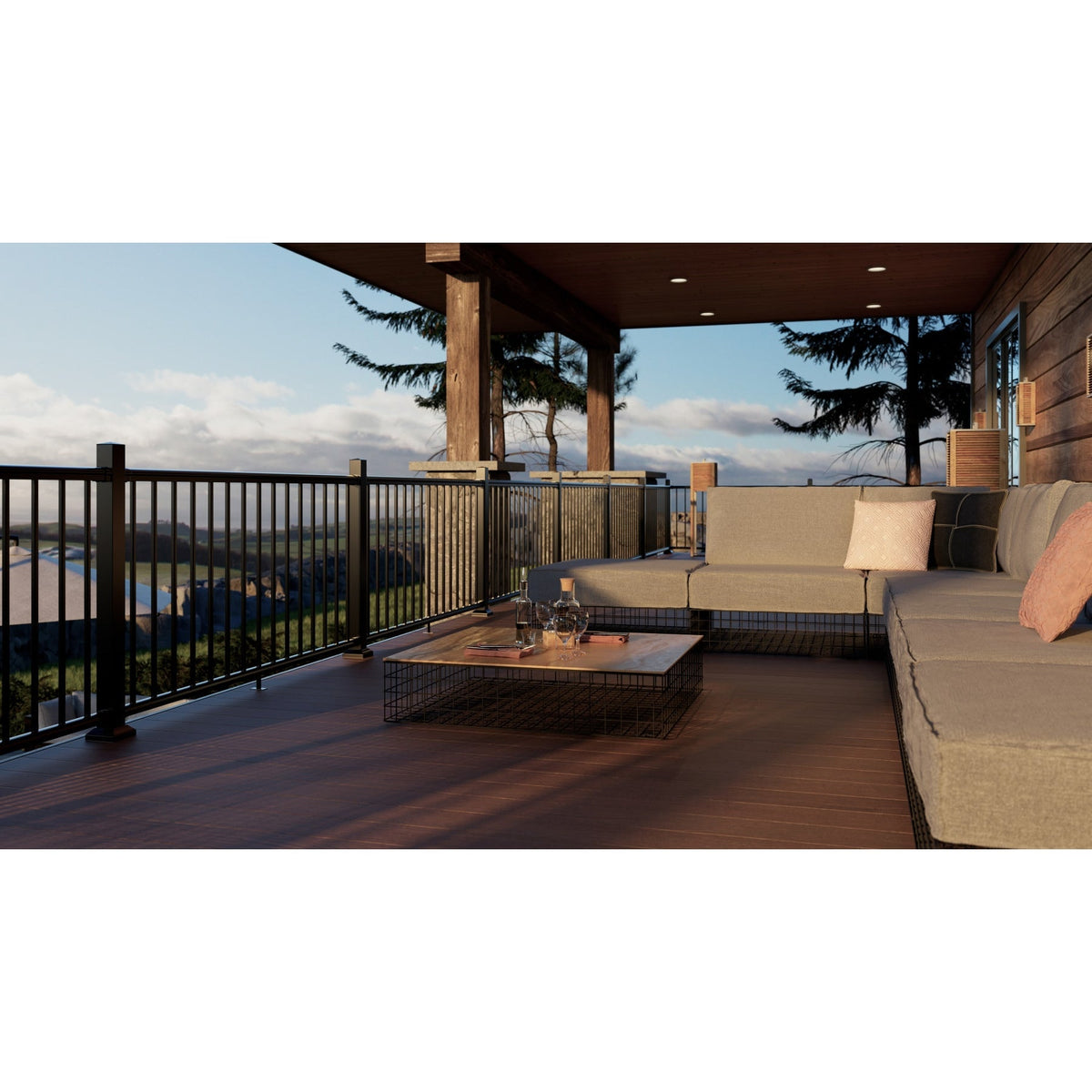 Fiberon CitySide Matte Black Aluminum Deck Line Post