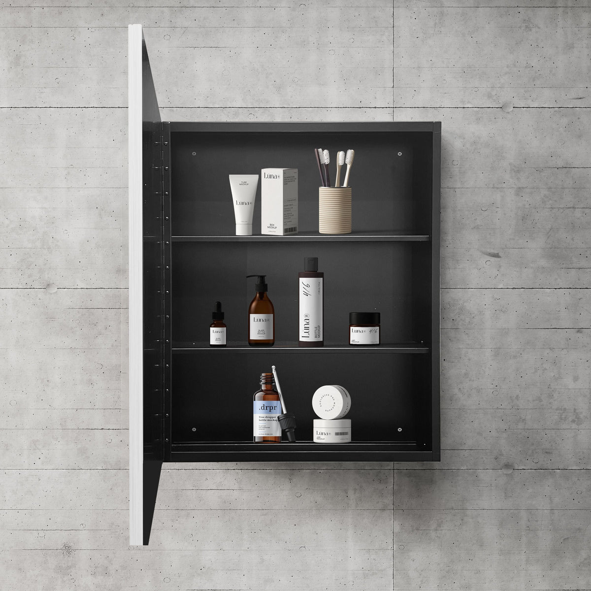 AAZJ AS 24-in x 30-in Surface/Recessed Mount Silver Mirrored Medicine Cabinet
