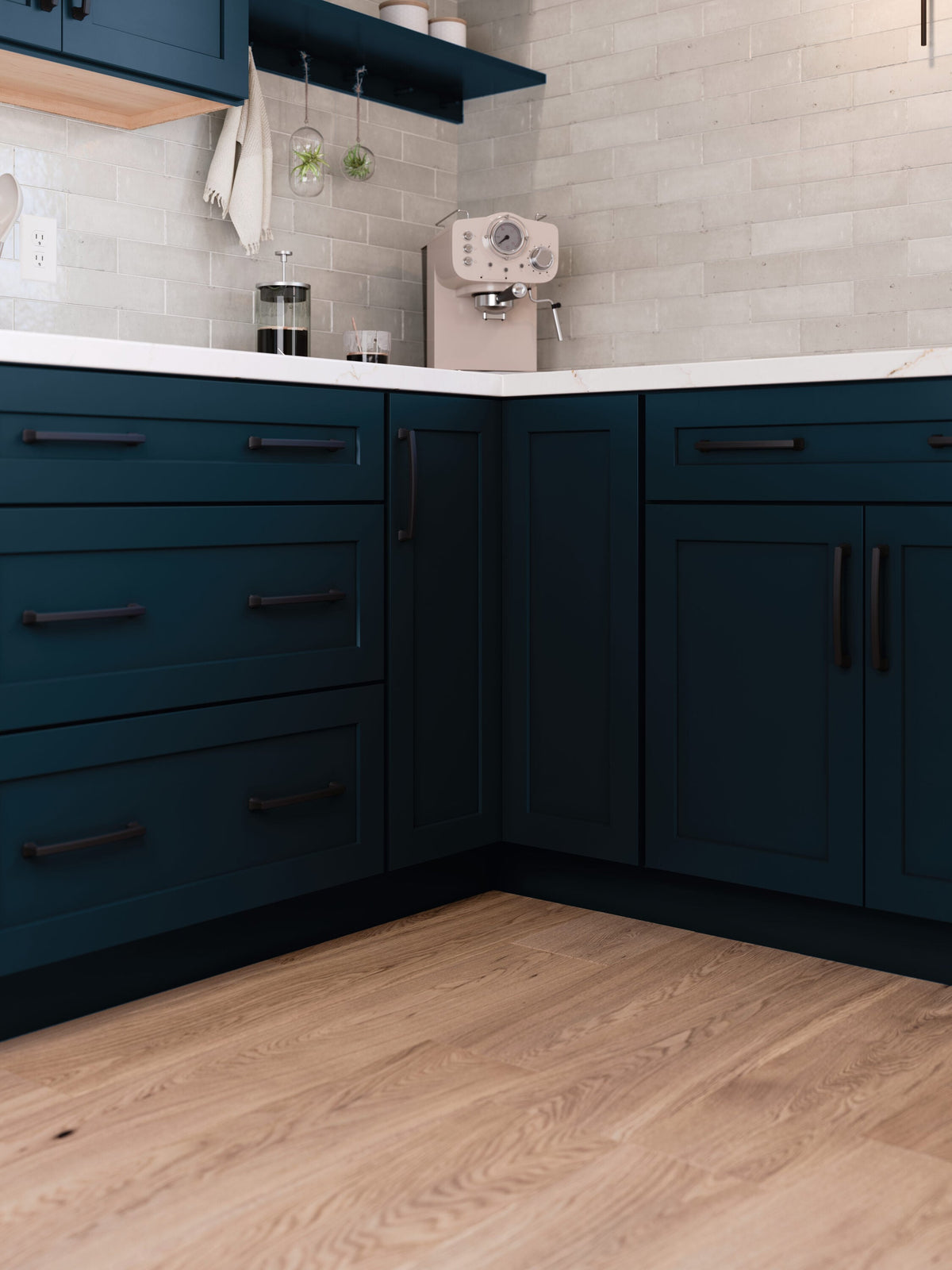 Diamond Express Jamestown 36-in W x 34.5-in H x 24-in D Regatta Blue 2-Drawer Base Fully Assembled Plywood Cabinet (Recessed Panel Shaker Style)