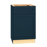 Diamond Express Jamestown 21-in W x 34.5-in H x 24-in D Regatta Blue 1-Drawer Base Fully Assembled Plywood Cabinet (Recessed Panel Square Style)