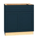 Diamond Express Jamestown 33-in W x 34.5-in H x 24-in D Regatta Blue 1-Drawer Base Fully Assembled Plywood Cabinet (Recessed Panel Square Style)