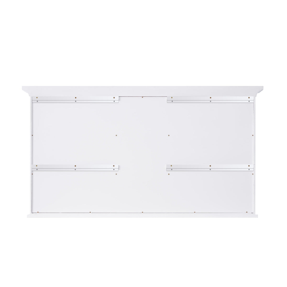 WELLFOR GRACE Solid Wood 55-in x 30-in Surface Mount White Mirrored Soft Close Medicine Cabinet