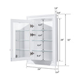 WELLFOR GRACE Solid Wood 24-in x 32-in Recessed Mount White Mirrored Soft Close Medicine Cabinet