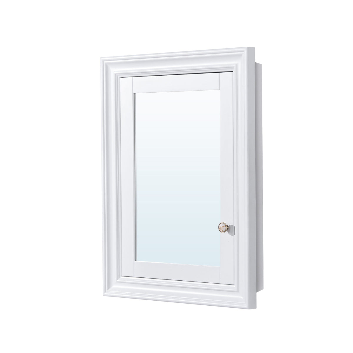 WELLFOR GRACE Solid Wood 24-in x 32-in Recessed Mount White Mirrored Soft Close Medicine Cabinet