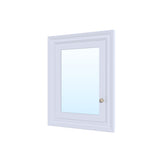 WELLFOR GRACE Solid Wood 24-in x 32-in Recessed Mount White Mirrored Soft Close Medicine Cabinet