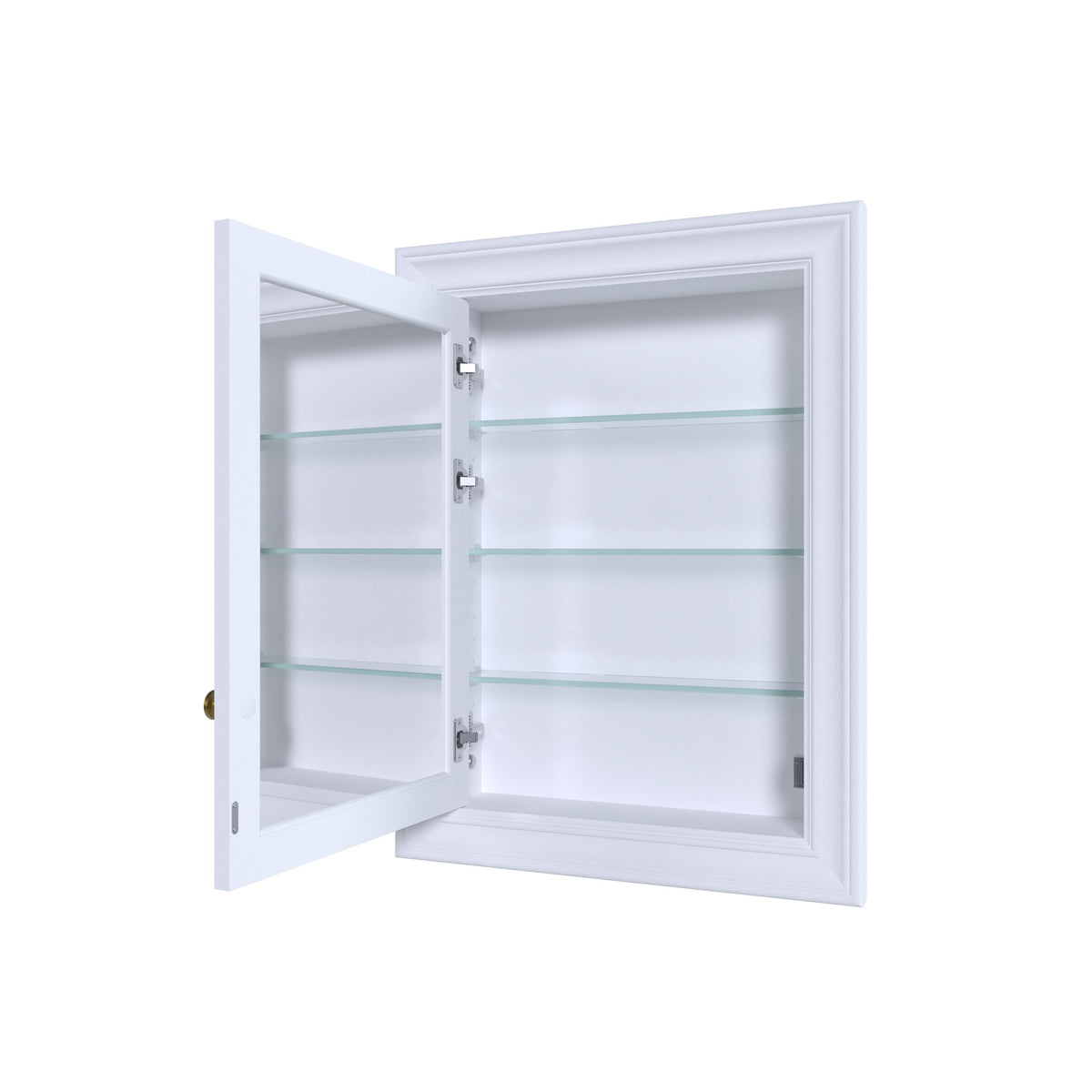 WELLFOR GRACE Solid Wood 24-in x 32-in Recessed Mount White Mirrored Soft Close Medicine Cabinet