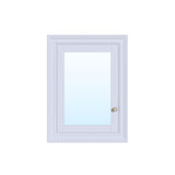 WELLFOR GRACE Solid Wood 24-in x 32-in Recessed Mount White Mirrored Soft Close Medicine Cabinet