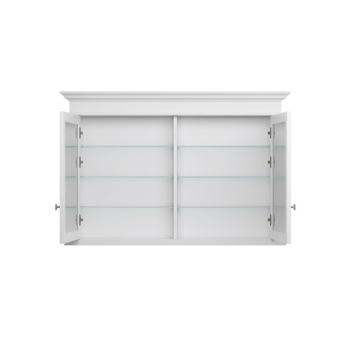 WELLFOR GRACE Solid Wood 48-in x 32-in Recessed Mount White Mirrored Soft Close Medicine Cabinet