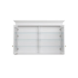 WELLFOR GRACE Solid Wood 48-in x 32-in Recessed Mount White Mirrored Soft Close Medicine Cabinet