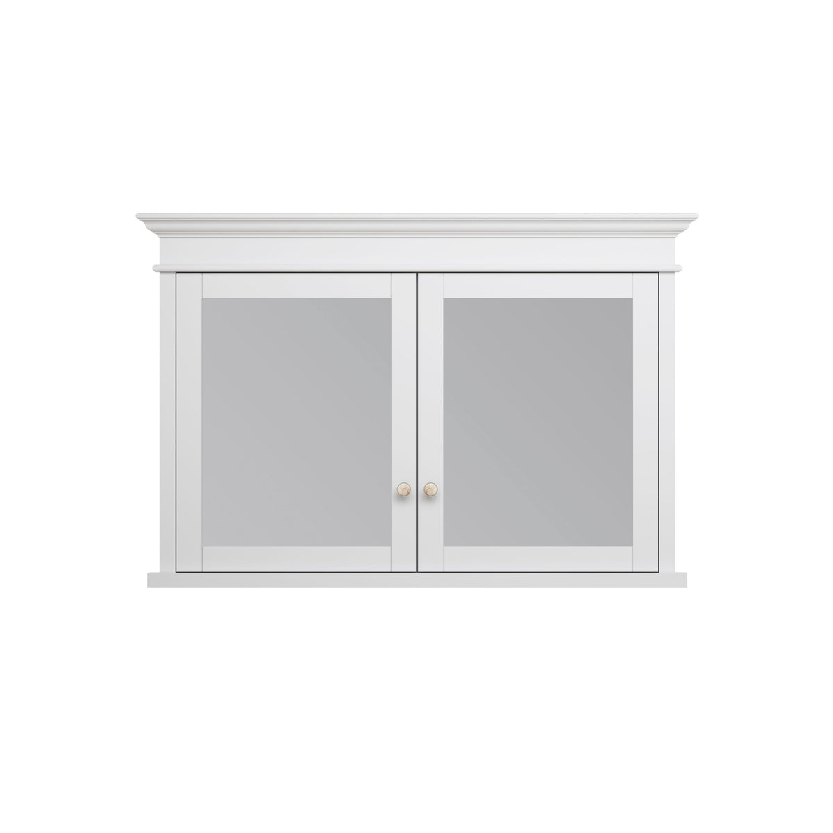 WELLFOR GRACE Solid Wood 48-in x 32-in Recessed Mount White Mirrored Soft Close Medicine Cabinet