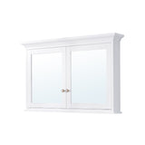 WELLFOR GRACE Solid Wood 48-in x 30-in Surface Mount White Mirrored Soft Close Medicine Cabinet