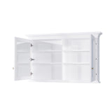 WELLFOR GRACE Solid Wood 40-in x 30-in Surface Mount White Mirrored Soft Close Medicine Cabinet