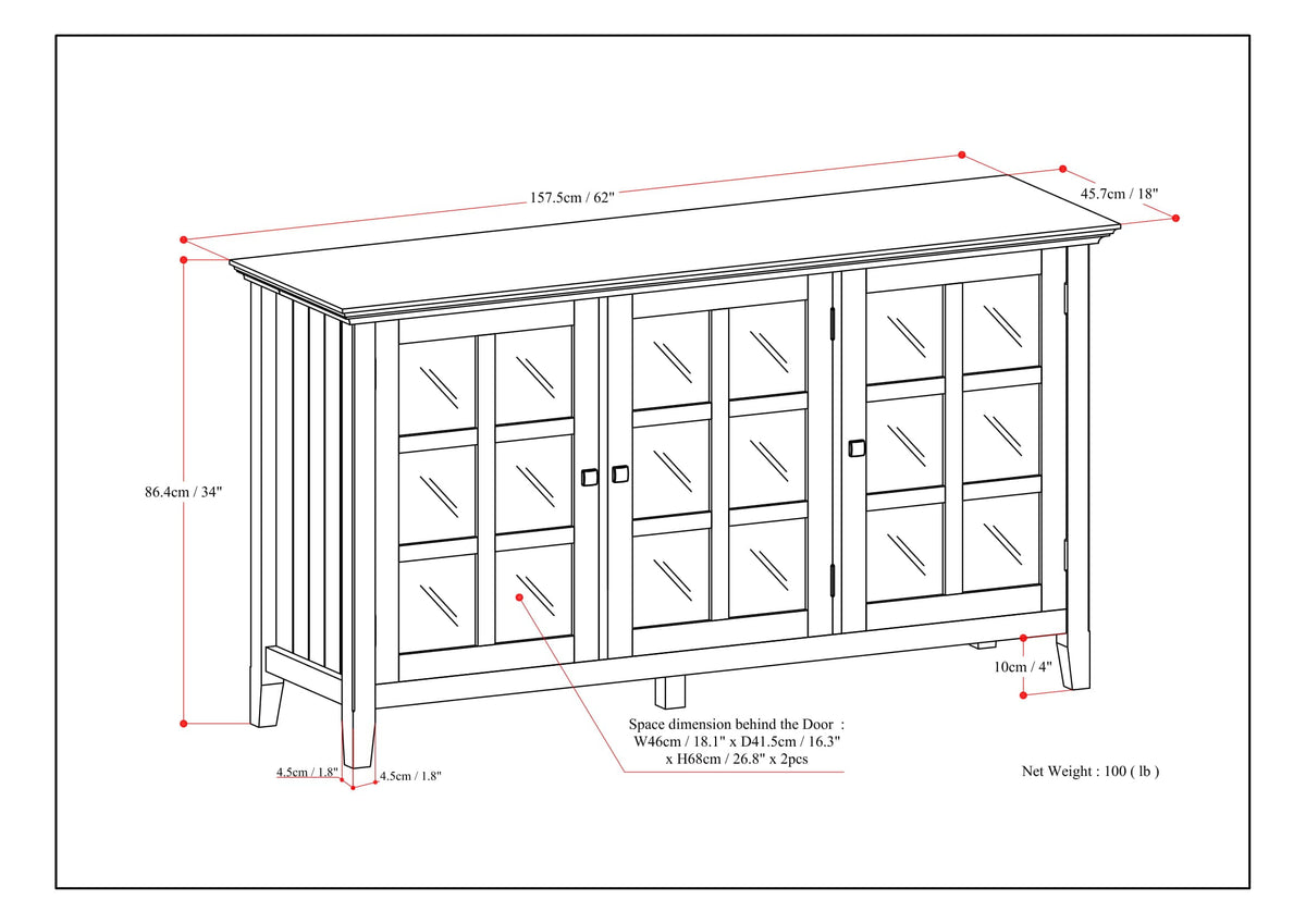 Simpli Home Acadian Black Transitional Wood Media Cabinet