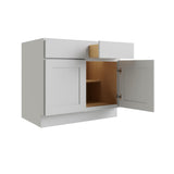 RELIABILT Parkstone 42-in W x 34.5-in H x 24-in D Grey 2-Drawers Base Fully Assembled Plywood Cabinet (Flat Panel Shaker Style)