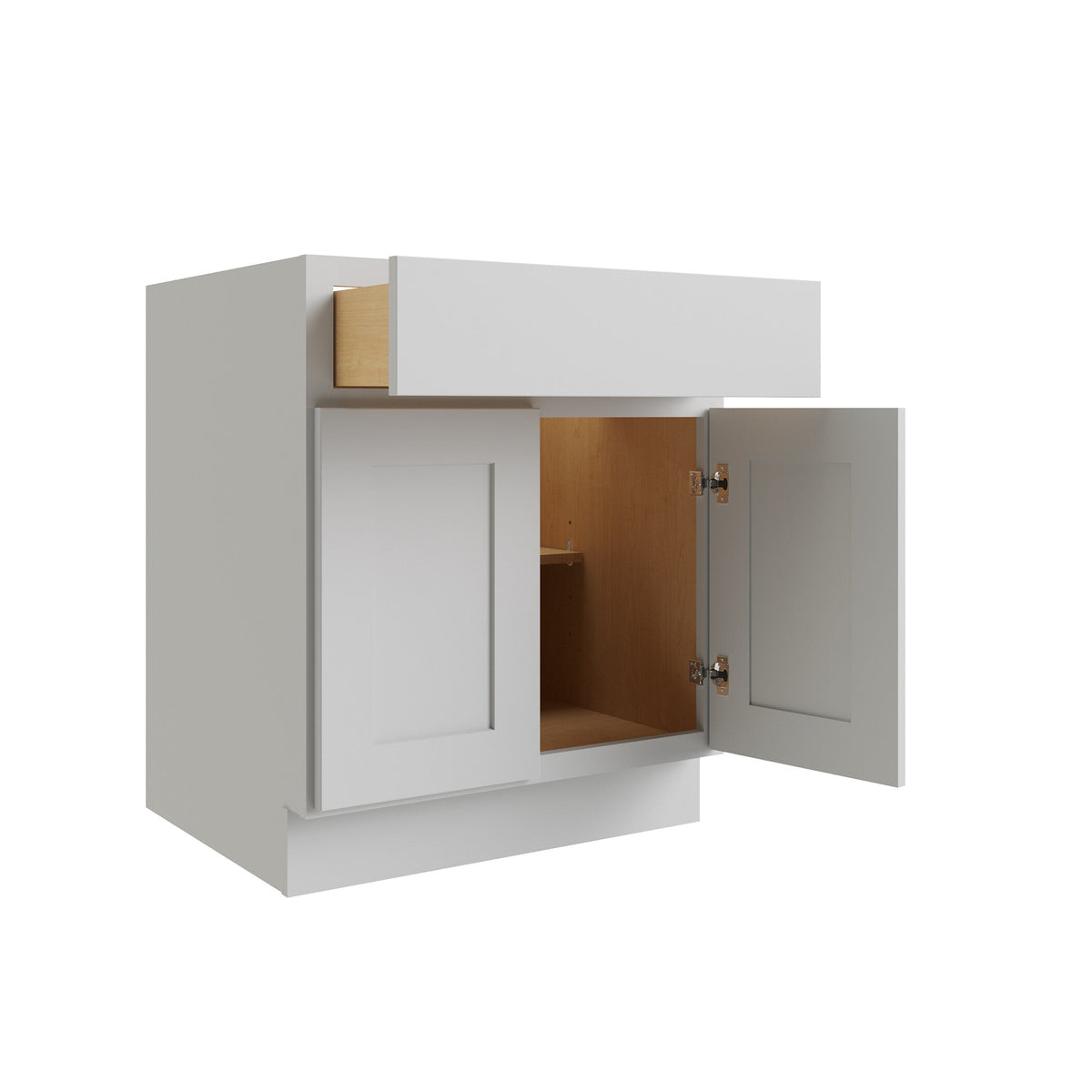 RELIABILT Parkstone 24-in W x 34.5-in H x 24-in D Grey 1-Drawer Base Fully Assembled Plywood Cabinet (Flat Panel Shaker Style)