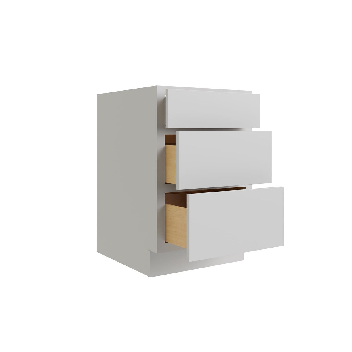 RELIABILT Parkstone 24-in W x 34.5-in H x 24-in D Grey 3-Drawer Base Fully Assembled Plywood Cabinet (Flat Panel Style)