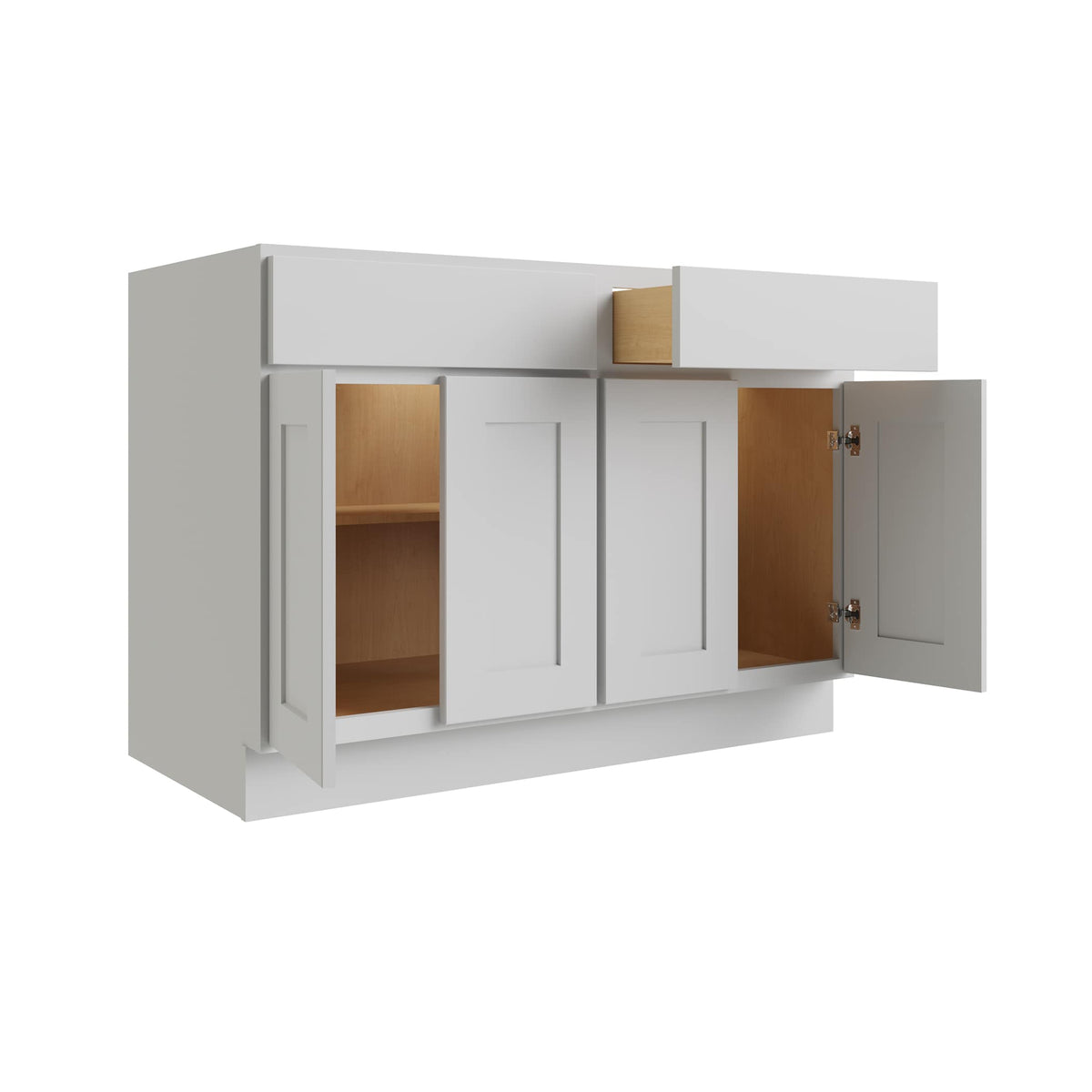 RELIABILT Parkstone 48-in W x 34.5-in H x 24-in D Grey 2-Drawers Base Fully Assembled Plywood Cabinet (Flat Panel Shaker Style)