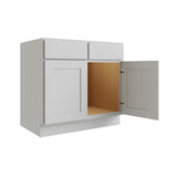 RELIABILT Parkstone 33-in W x 34.5-in H x 24-in D Grey Base Fully Assembled Plywood Cabinet (Flat Panel Shaker Door Style)