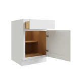 RELIABILT Parkstone 18-in W x 34.5-in H x 24-in D White 1-Drawer Base Fully Assembled Plywood Cabinet (Flat Panel Shaker Style)
