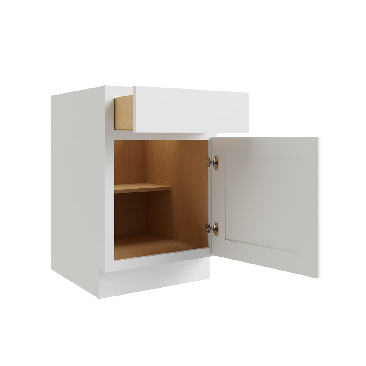 RELIABILT Parkstone 21-in W x 34.5-in H x 24-in D White 1-Drawer Base Fully Assembled Plywood Cabinet (Flat Panel Shaker Style)