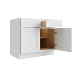 RELIABILT Parkstone 39-in W x 34.5-in H x 24-in D White 2-Drawers Base Fully Assembled Plywood Cabinet (Flat Panel Shaker Style)