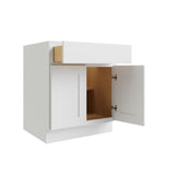 RELIABILT Parkstone 24-in W x 34.5-in H x 24-in D White 1-Drawer Base Fully Assembled Plywood Cabinet (Flat Panel Shaker Style)