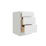 RELIABILT Parkstone 18-in W x 34.5-in H x 24-in D White 3-Drawer Base Fully Assembled Plywood Cabinet (Flat Panel Style)