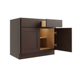 RELIABILT Parkstone 36-in W x 34.5-in H x 24-in D Espresso 2-Drawers Base Fully Assembled Plywood Cabinet (Flat Panel Shaker Style)