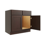 RELIABILT Parkstone 33-in W x 34.5-in H x 24-in D Espresso Sink Base Fully Assembled Plywood Cabinet (Flat Panel Shaker Style)