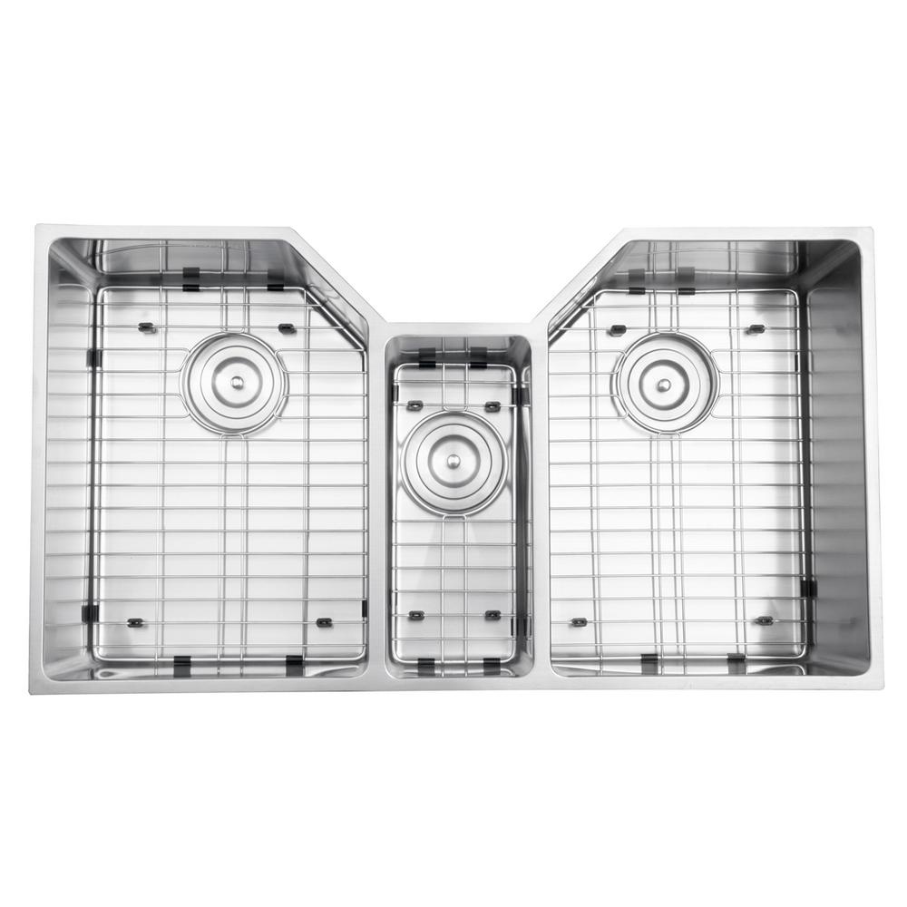 Undermount Stainless Steel 35 in. 16-Gauge Triple Bowl Kitchen Sink - Super Arbor