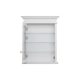 WELLFOR GRACE Solid Wood 26-in x 32-in Recessed Mount White Mirrored Soft Close Medicine Cabinet