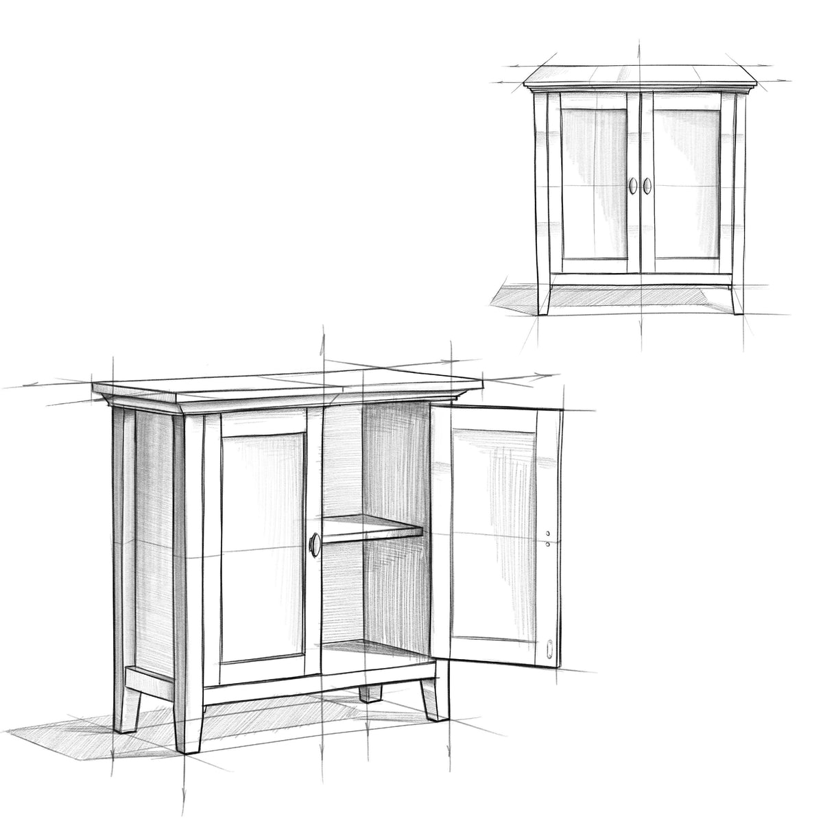 Simpli Home Redmond White Transitional Wood Media Cabinet