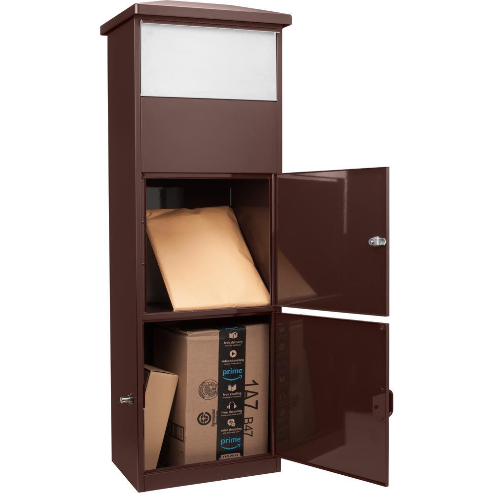 MPB-600 Brown Parcel Box with Package Compartment - Super Arbor