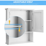 WELLFOR 23.5-in x 28-in x 7.5-in White Bathroom Wall Cabinet