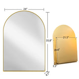 AAZJ FS 24-in x 36-in Surface/Recessed Mount Gold Mirrored Arched Medicine Cabinet