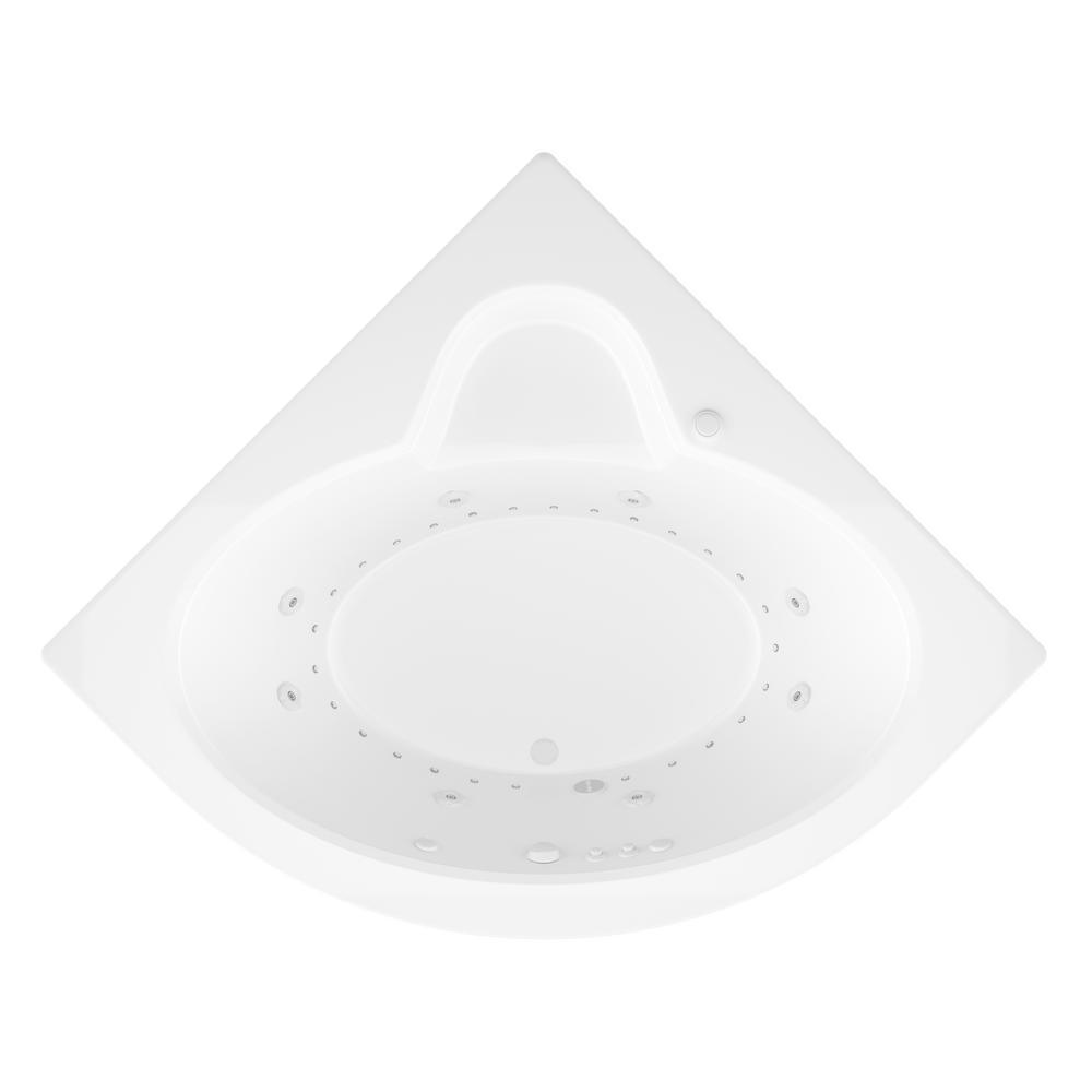Jaspers 5 ft. Acrylic Corner Drop-in Air and Whirlpool Bathtub in White - Super Arbor