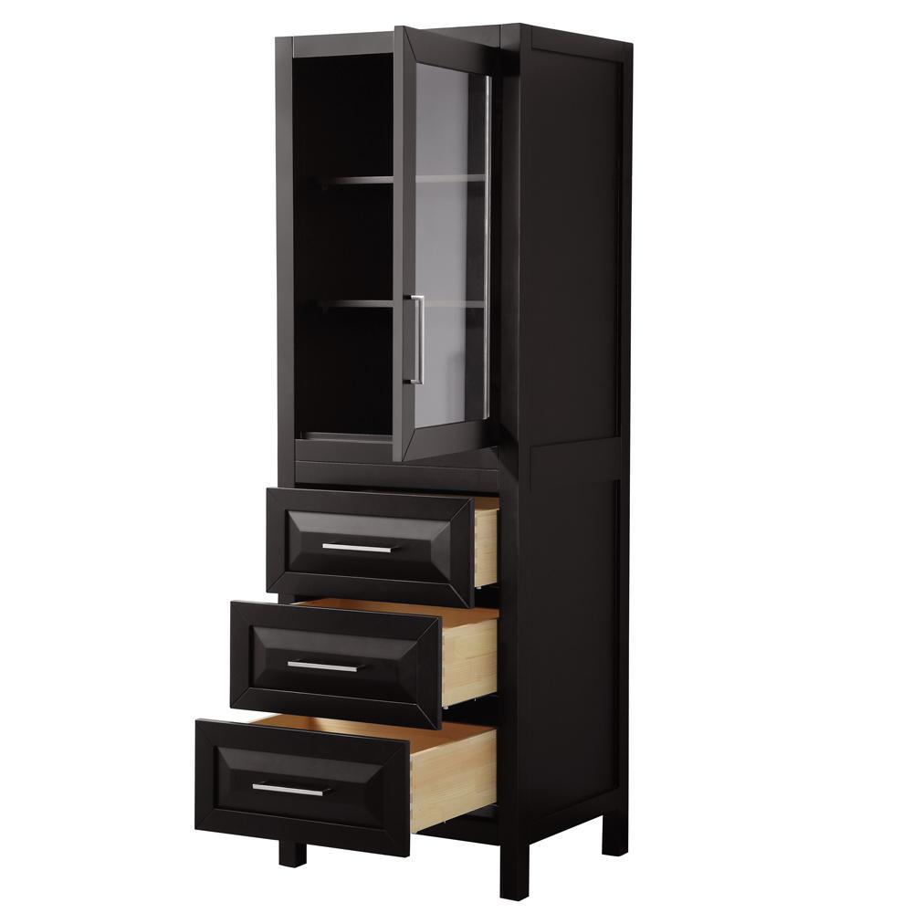 Daria 24 in. W x 71-1/4 in. H x 20 in. D Bathroom Linen Storage Tower Cabinet in Dark Espresso - Super Arbor