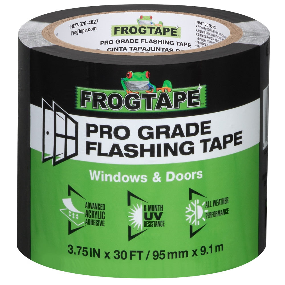 FrogTape Pro Grade Flashing Tape for Windows & Doors, 3.75-in x 30-ft, Black Acrylic