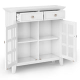 Simpli Home Acadian White Transitional Wood Media Cabinet
