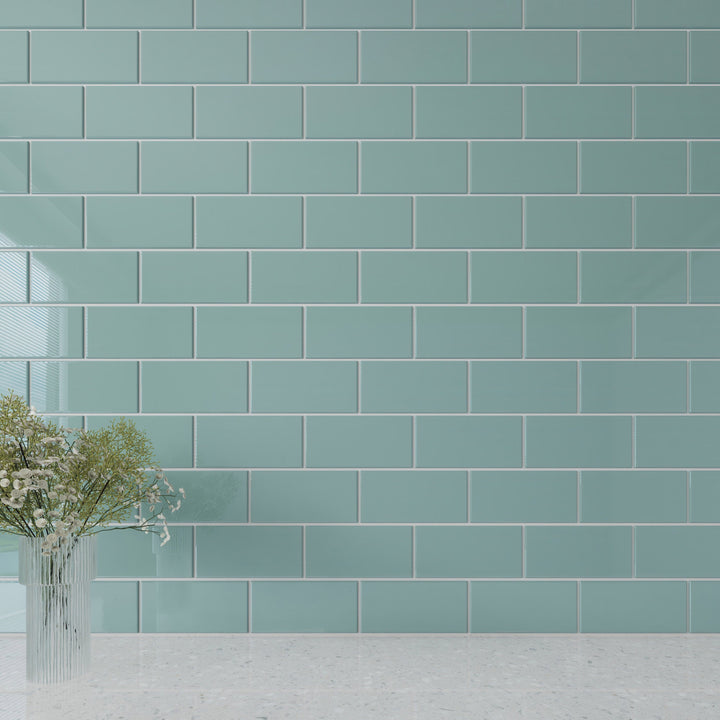 Giorbello Classic Premium Slate 3-in x 6-in Glossy Glass Subway Wall Tile (5-sq. ft/ Carton)