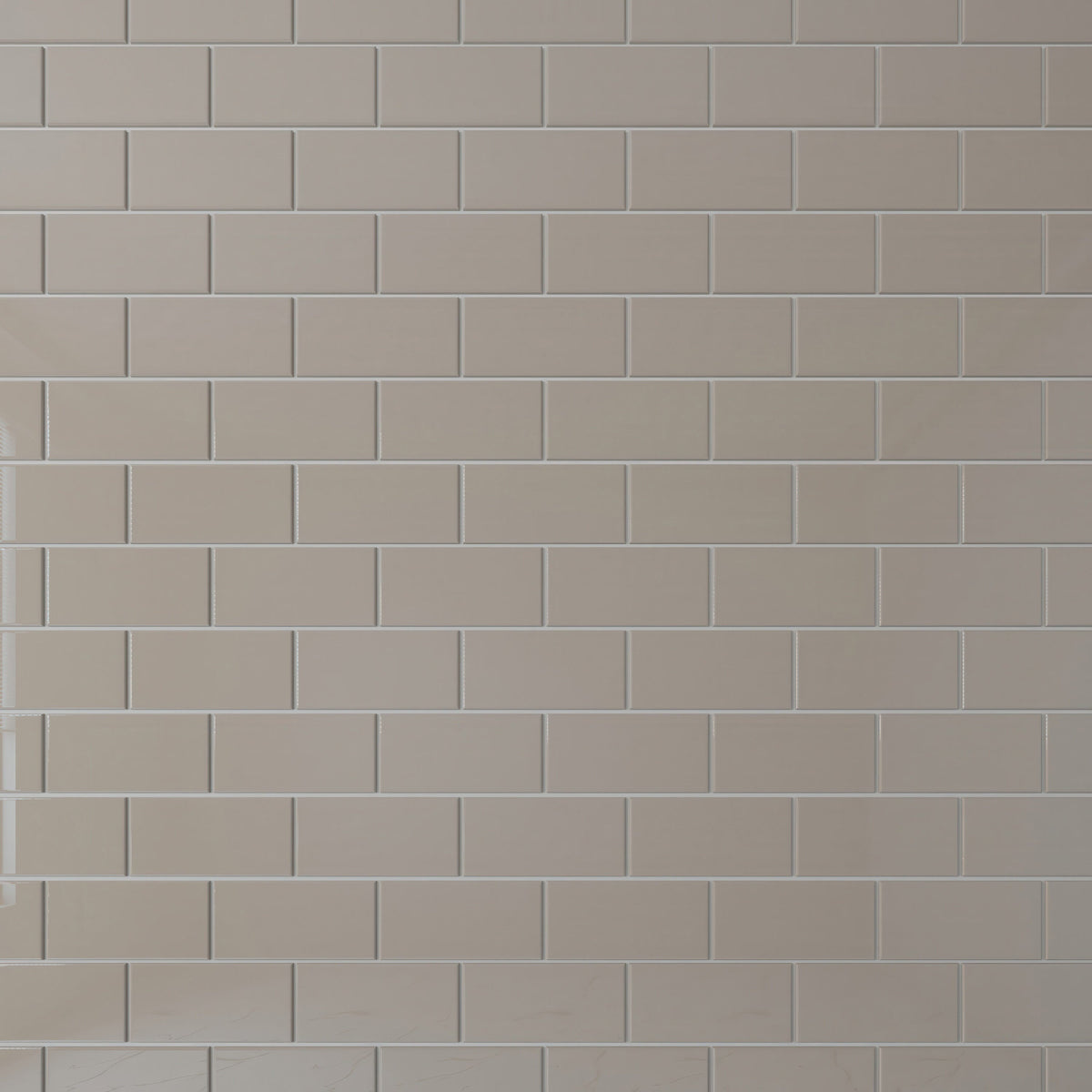 Giorbello Classic Premium Light Taupe 3-in x 6-in Glossy Glass Subway Wall Tile (5-sq. ft/ Carton)