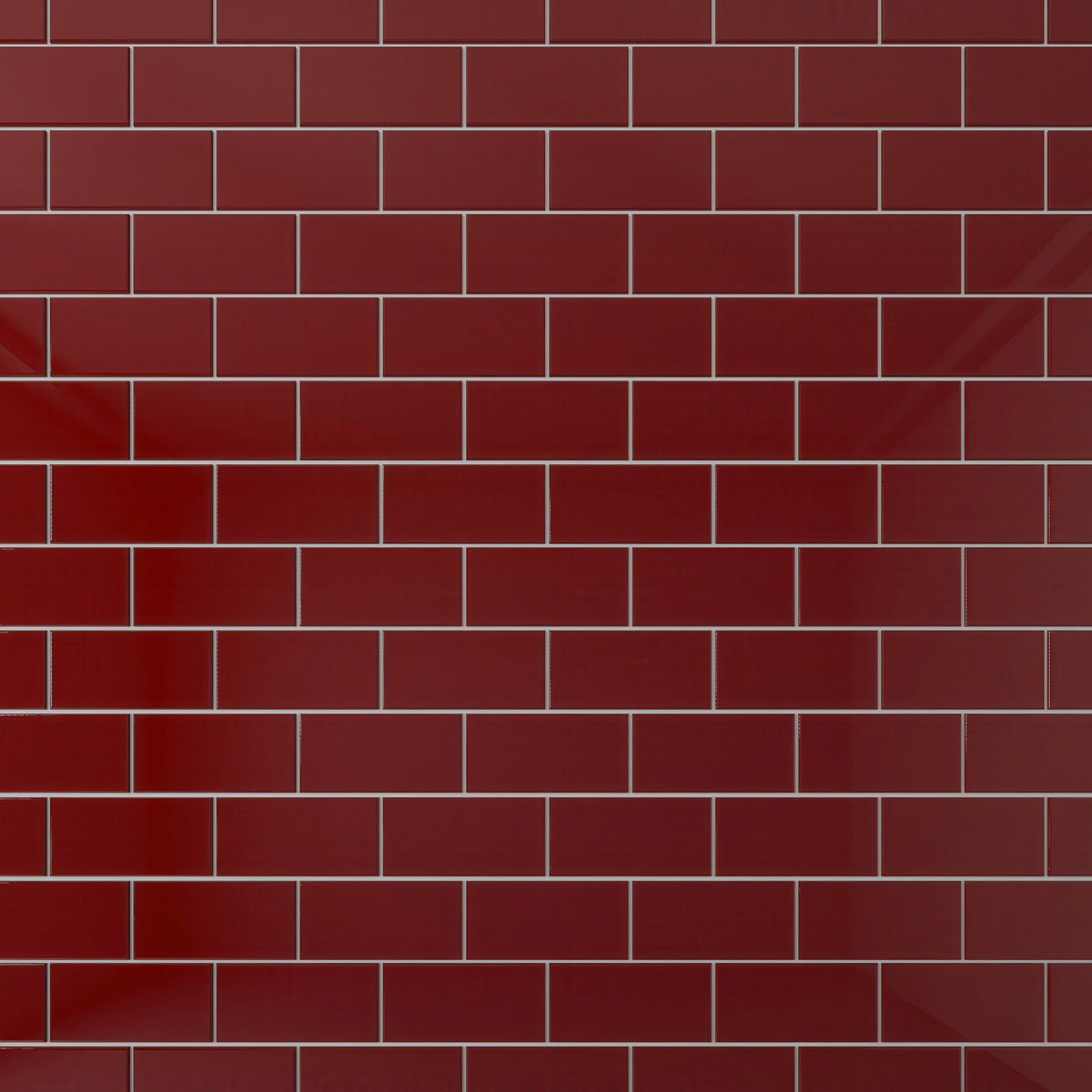 Giorbello Classic Premium Ruby Red 3-in x 6-in Glossy Glass Subway Wall Tile (5-sq. ft/ Carton)