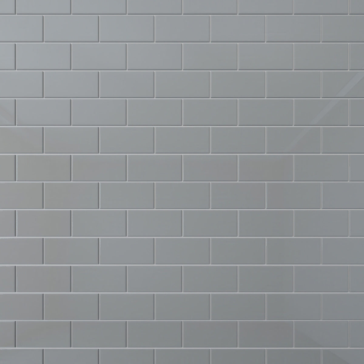 Giorbello Classic Premium True Gray 3-in x 6-in Glossy Glass Subway Wall Tile (5-sq. ft/ Carton)