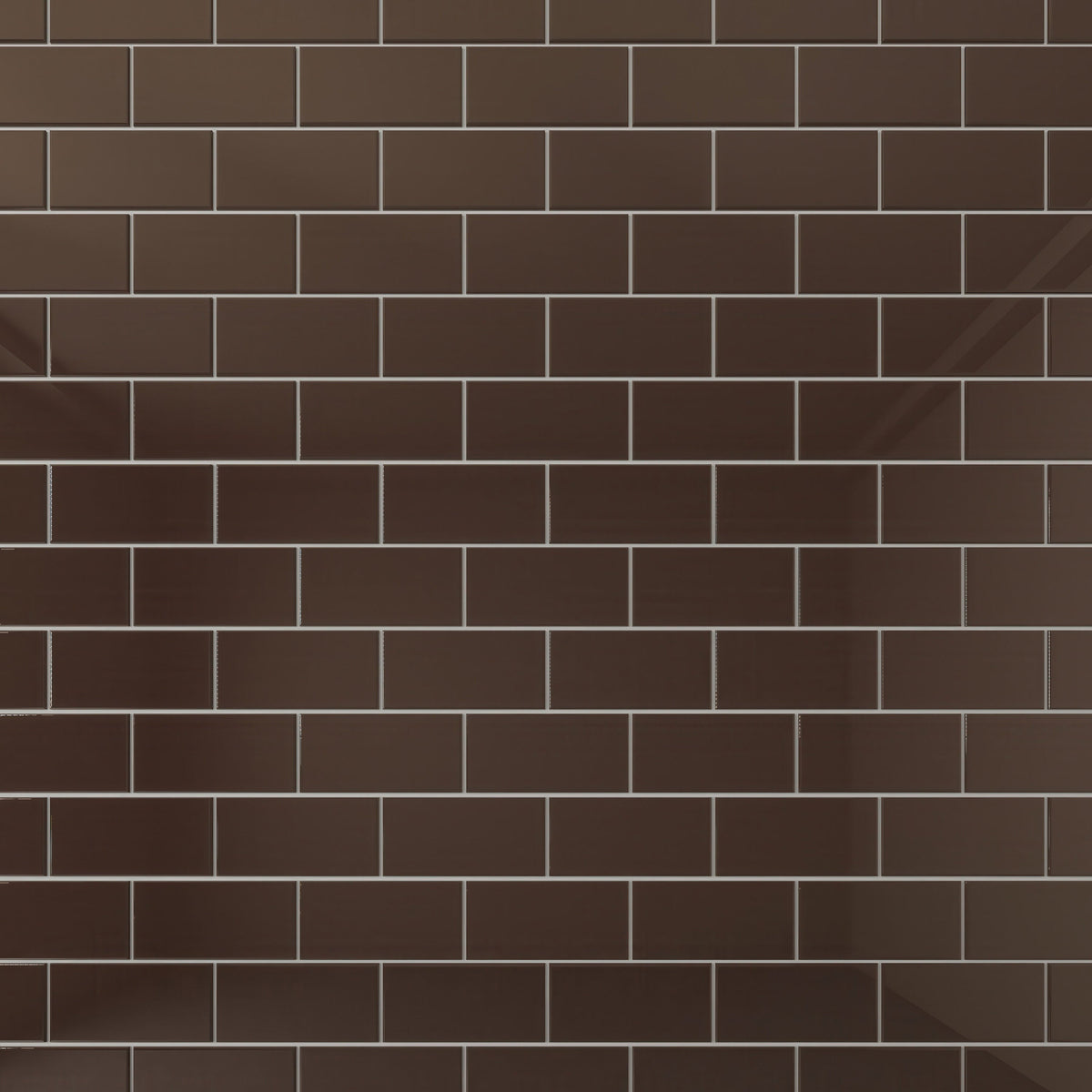 Giorbello Classic Premium Classic Brown 3-in x 6-in Glossy Glass Subway Wall Tile (5-sq. ft/ Carton)